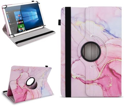 NAUC Robuste Universal Hülle 10 10.1 10.2 10.3 10.4 10.5 10.6 10.8 11 Zoll Tablet Schutzhülle Kunstleder Tasche Standfunktion extra 360° Drehbar