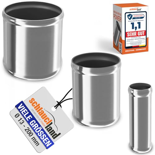 1 Stück | 10cm Edelstahl-Rohr AD-Ø 67mm poliert & gebördelt V2A 1.4301 INOX | AUSWAHL 1-10 Stück & 13-200 mm Durchmesser | Edelstahl Rohr Motor KFZ Kühler Silikon Schlauch-Verbinder | PREMIUM