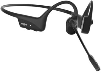 SHOKZ OpenComm 2 Bone Conduction Headset, Open-Ear Bluetooth Headphones with Noise Cancelling Mic, Wireless Earphones for Work, Call, Meeting, Driving, 16H Talktime, with Bookmark