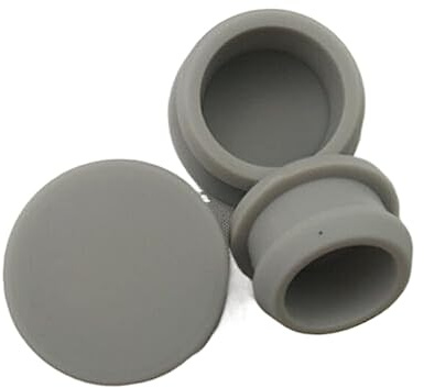 Passacavo in gomma, Passacavi da scrivania, Kit passacavi in ​​gomma, 10 pezzi Tappi terminali in gomma siliconica a scatto grigio Inserti for tubi Spina Bung 10mm-30mm (Colore: grigio, dimensioni: A