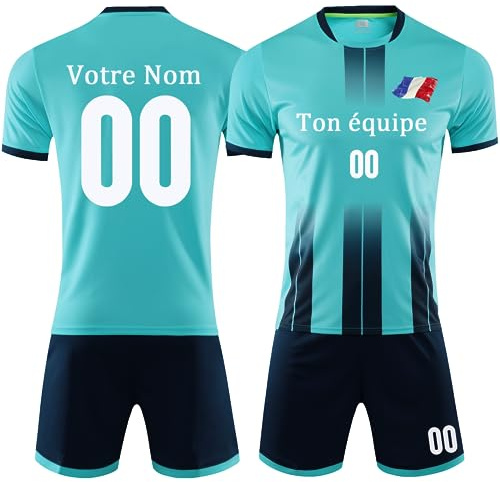 Maillot de Foot Personnalisable Maillot de Foot Enfant Personnalisé Ensemble T-Shirt Shorts 2 pièces personnalisé Nimporte Quel numéro de nom Team Logo Jersey