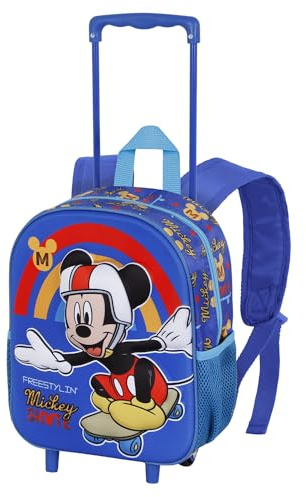 Disney Micky Maus Freestyle-Kleiner 3D Rucksack mit Rädern, Blau, 26 x 34 cm, Kapazität 12,5 L