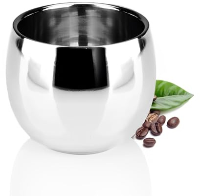 Leopacat Wiederwendbare Metallbecher, Kleine Isolierbecher Klein Edelstahl Becher Tragbar Metallbecher Trinkbecher becher für Outdoor Events Picknicks Party Tee Latte GeträNke Camping Picknick Wandern