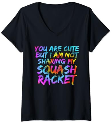 Damen Squash Trainer Lustiger Squash Spruch Squash Spieler T-Shirt mit V-Ausschnitt