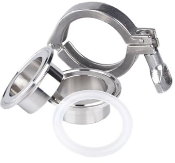 1 Set 1,5 ''-6-1/4'' Sanitär Flansch Rohr Weld Ferrule + Tri Clamp + PTFE Oder Silikon Dichtung Edelstahl SUS SS 304 TriClamp(Size:63mmOD77.5mm)