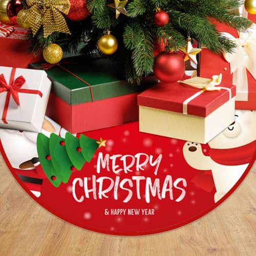 90CM Weihnachtsbaum Decke Weihnachtsbaumrock Weihnachtsbaumdecke | Weihnachtsbaum Baumdecke Rund Tannenbaum Tannenbaumdecke Decorations Dekorationen Rot Christbaumdecke Christmas Tree Skirt