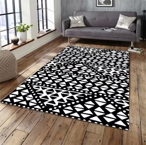 RUGMRZ Teppich XxlSchöner Wohnen Antirutsch Für 300x400CM Büro SchwarzLeicht zu reinigender moderner mit geometrischem Muster Auslegware Teppichboden