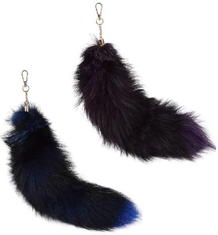 Nocyclonic Fuchsschwanz Anhänger etwa 40CM fox tail, Extra Groß Schlüsselring Tasche Schlüsselketten Anhänger Weich Flaumig Dicht Dekoration (T)