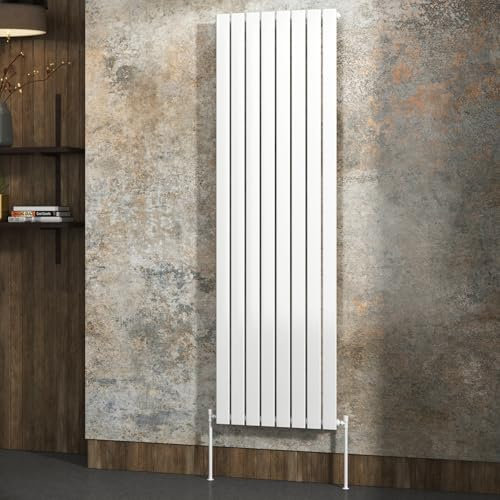 Royal Bathrooms Fluxx White Vertical Wall Mount Single Flat Panel Designer Radiators - 1800 x 544mm