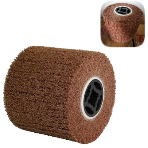 Spazzola a Rullo Abrasivo in Fibra Sintetica spazzola abrasiva per rullo abrasivo, levigatrice, rullo satinato per superfici piatte in metallo e legno 120 x 100mm (Materiale europeo, Grana 120)