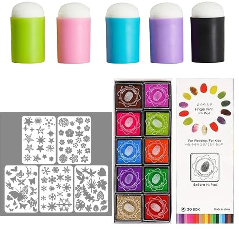 Finger Painting Sponge - Safe Finger Painting Set Paint Sponges | Early Learning Bright and Natural Colors Art Craft Supplies for Arts and Crafts Enthusiasts
