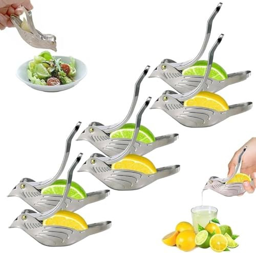 Exprimidor de limón con forma de pájaro, exprimidor de limón creativo de acero inoxidable 304 con forma de pájaro, exprimidor manual portátil de cítricos, utensilio de cocina para limón