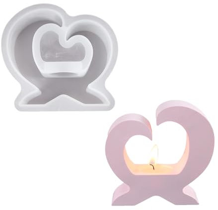 Stampi in silicone a forma di cuore per decorazioni in gesso in resina epossidica stampi per portacandele in silicone per supporto tealight