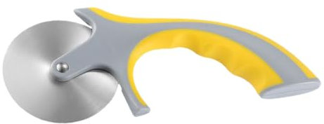 FUNNETOYU Cortador De Pizza Acero Inoxidable Con Mango Plástico Ergonómico, Práctico Herramienta De Cocina Para Cortar Pizza Casa, Utensilio Amarillo Fácil De Usar
