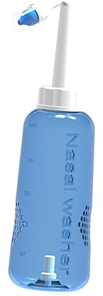FOMIYES Nasendusche 500 Ml Nasenspülflasche Aus Kunststoff Mit Knopf Bedienung Für Erwachsene Und Kinder Sanfte Nasenreinigung Ohne Auslaufen