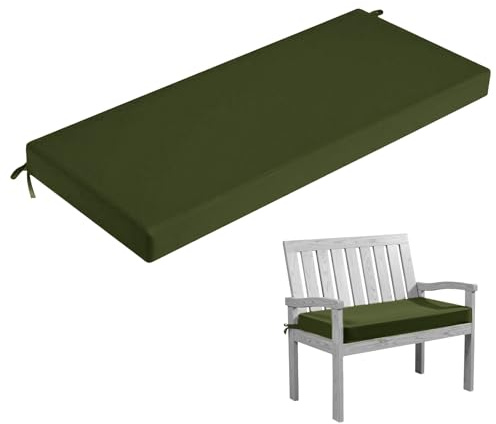 HJZPWB Bankauflage Abnehmbare Waschbare Sitzkissen Bank Outdoor mit Rutschfester Unterseite Sitzauflage Bank Bankkissen Sitzpolster Bank Auflage Gartenbank Sitzbank Auflage,Dark Green,140x50x3cm