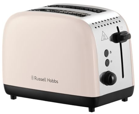 Russell Hobbs 2 Slice Toaster [Fast Toasting, Frozen/Cancel/Reheat Functions with Lift & Look] Classics Jasmine (Longer slots, High lift lever, Crumb tray, Cord storage) 26930