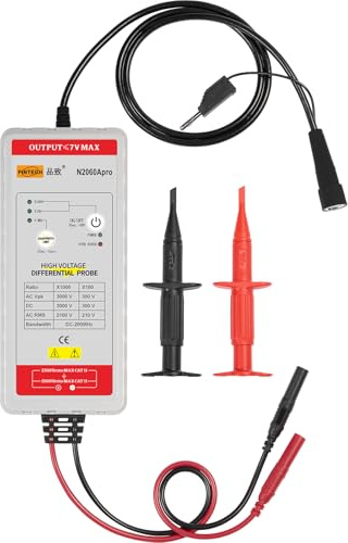 PINTECH Kit de sonde différentielle haute tension pour oscilloscope 200 MHz, 6 kV, taux d'atténuation 1000X/100X, kit de sonde d'oscilloscope N2060Apro