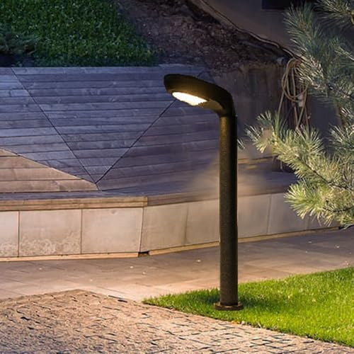 Lámpara de Camino de Paisaje Moderna con luz cálida IP65, Impermeable, bolardo, luz LED para Camino de jardín, césped, Entrada, Carcasa de Aluminio Negro, iluminación de Pasarela.