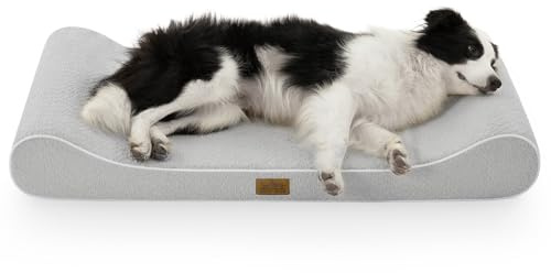 COZY KISS Waschbares Hundebett Wasserfest für Groß Hunde 114x76cm, Grau | Orthopädisches Hundematte, Erhöhtem Rand, Rutschfestes Hundekissen, Verstärktem Komfortschaum, Atmungsaktiv, 15cm H, Grau