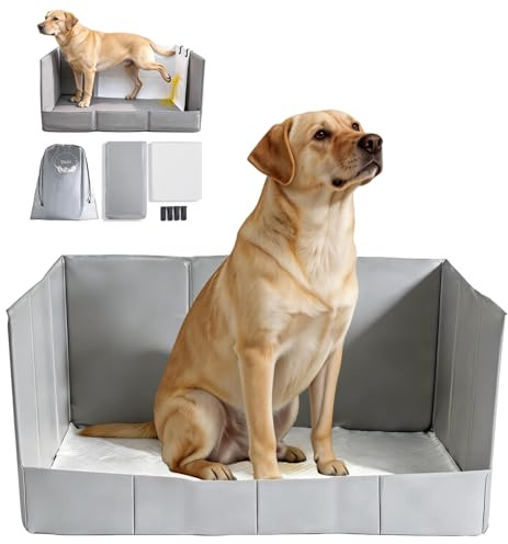 MEEXPAWS Hundetoilette Hundeklo Wohnung Faltbar 111x84x40cm Hundeklo für Zuhause für Große Hunde Auslaufsicher Tragbar