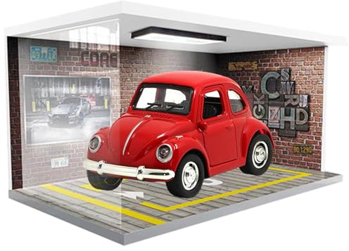 Garagen-Modell-Display – Parkplatz im Maßstab 1:24 mit USB-Lichtern, Acryl-Wandvitrine aus PVC | Sammlervitrine für Modellautos, Wohnzimmerdekoration, Dekoration