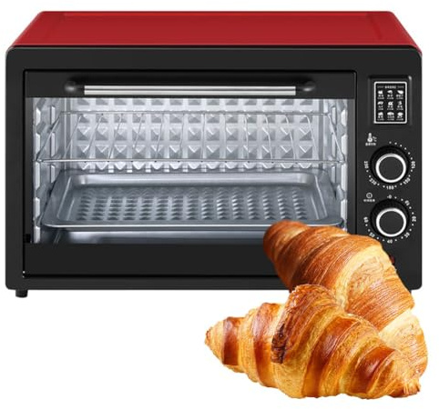 Commercial Pizza Oven, Double-layer Electric, Adjustable Temperature 120-250°C, 60 Min Timer, Countertop Mini Oven for Home or Restaurant Use