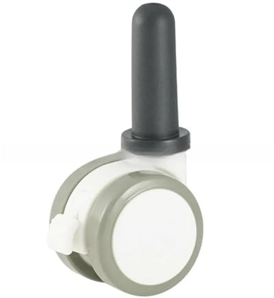 1Pc RubberThreaded Caster M6/M8 Swivel Stem For Replacement Twin Wheels With Locking Brake(1 pcs brake)