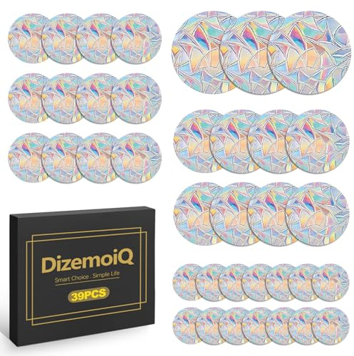 DizemoiQ 39 Stück Prisma Fenstersticker Suncatcher Regenbogeneffekt Statisch Haftende Fensterfolie Vogelschutz Deko für Glas und Fenster