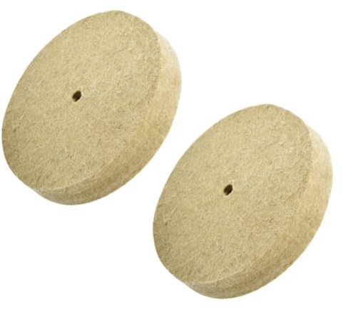MoSundi 6in Wool Felt Polishing Wheel 150mm for Metal Wood Stainless Steel Brass Copper Plastics Marble with 10mm Hole, 2-Pack