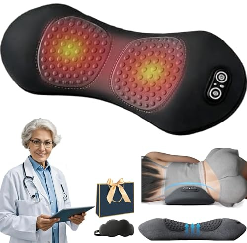 Medieval Deepcomfort 3 In 1 Massage Pad, Massagegerät Rücken Mit Traction, Vibration & Wärme, 135°-Goldkrümmungsdesign Tiefenmassagegerät, Rückenschmerzen Und Wirbelsäulenentlastung (B,Netz)