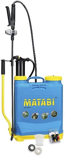 Matabi - Manual Backpack Sprayer - 12L - Fibreglass Lance - 3 Positions Pressure Regulator - Padded Straps - Garden, Orchard and Agriculture - Super Green 12 - Made in Europe