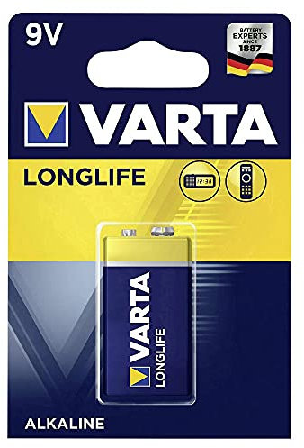 VARTA Lot de 5 Blisters de 1 Pile alcaline LONGLIFE E-Bloc (6LR61) 9V