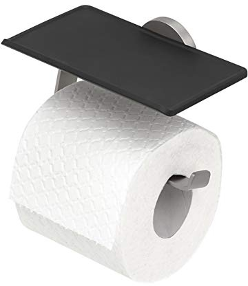 Tiger Noon Toilettenpapierhalter mit Ablage in Gebürsteter Edelstahl