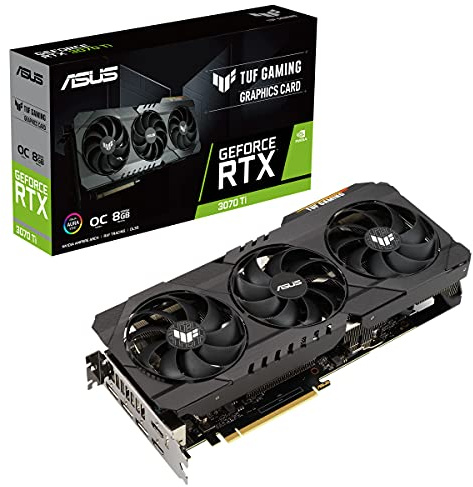 ASUS TUF Gaming NVIDIA GeForce RTX 3070 Ti OC Edition Scheda grafica (PCIe 4.0, 8GB GDDR6X, HDMI 2.1, DisplayPort 1.4a, cuscinetti a doppia sfera, certificazione militare, GPU Tweak II)