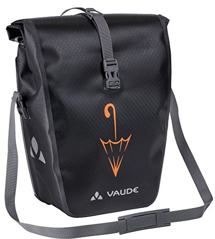 VAUDE Aqua Back Single Sondermodell mit Schirmlogo Hinterradtasche Gepäckträgertasche, Black SE