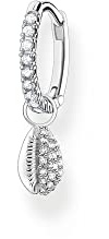 Thomas Sabo damer enkel kreol med vita stenar och snäckskal silver 925 sterlingsilver CR697-051-14, En Storlek, Sterlingsilver, Kubisk zirkonia