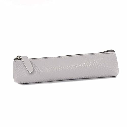 SinnWunder® Federmäppchen - Stifte-Etui – Schlampermäppchen – aus echtem italienischem Leder (Grau)