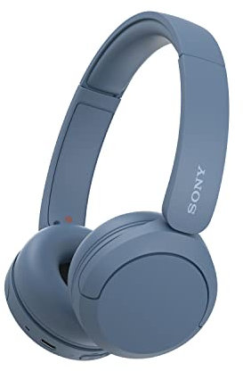 Sony WH-CH520 Wireless Bluetooth Headphones - up to 50 Hours Battery Life with Quick Charge, On-ear style - Blue (Renewed)