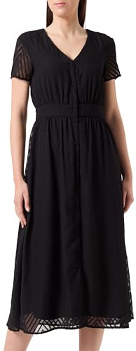 VIMICHELLE S/S V-hals midiklänning/KA, svart, 40