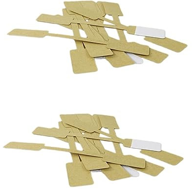 Beaupretty 2 Sets 6 Cm Quadratische Klebeetiketten Aus Kraftpapier Schmucketiketten Blanke Hängeetiketten Zur Schmuckkennzeichnung 100 Blatt * 2