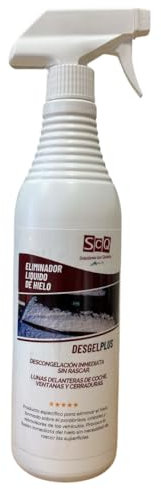SCQ Soluciones con Química Eliminador de Hielo y Escarcha para Parabrisas sin rascar, cerraduras y retrovisores | Descongelante para Coche | Reduce la recongelación | Elimina el Hielo de inmediato
