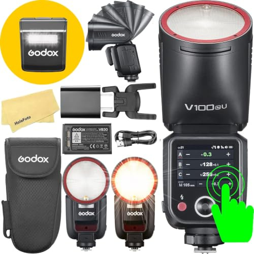 GODOX V100 V100N V100-N Camera Flash for Nikon Flash Speedlight Speedlite | 100Ws TTL Camera Flash for Sony,Global Shutter,Touchscreen Control,400 Full Power Flashes,1.7s Recycle Time(USA Version)