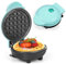 AHDXKUE Mini Waffle Maker Non-Stick Waffle Iron Machine, Mini Pancake Maker with Power/Ready Indicator Light Waffle Maker for Waffles, Sweet/Savoury Snacks Desserts, Sky Blue