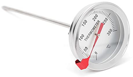 Fdit Termometro per Frittura in Acciaio Inossidabile - Misura Accuratamente la Temperatura - Adatto per Friggere, Grigliare e Pentole per L'olio (30 cm)