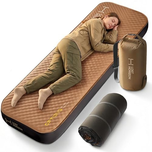 Lost Horizon Air & Foam Camping Mattress, Self-Inflating Sleeping Pad, 4.5 Thick, with Pump Sack, Cot