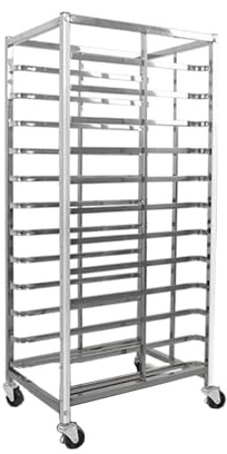 6-Tier Bun Pan Rack Commercial,Steel Racking Trolley Storage,Bakery Cart and Drying Rack Wheels,for Kitchen Restaurant Pizza Shop(Half/Full Sheet Pans)(12-Tier)