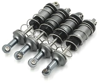 Stoßdämpfer Absorber RC Auto 4 Stücke Metall Öl Stoßdämpfer Dämpfer Für SCY 16101 16102 16103 1/16 Upgrade Teile Zubehör Federdämpfer(Titanium)