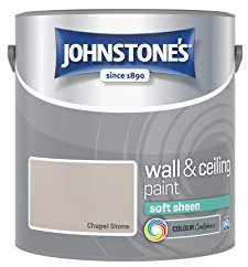 Johnstone's - Wall & Ceiling Paint - Chapel Stone - Soft Sheen Finish - Emulsion Paint - Fantastic Coverage - Easy to Apply - Dry in 1-2 Hours - 12m2 Coverage per Litre - 2.5L