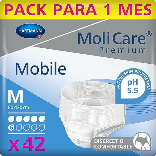 MoliCare Premium Mobile Einweghose: Diskrete Anwendung bei Inkontinenz für Frauen und Männer; 6 Tropfen, Gr. M (80-120 cm Hüftumfang), 3x14 Stück